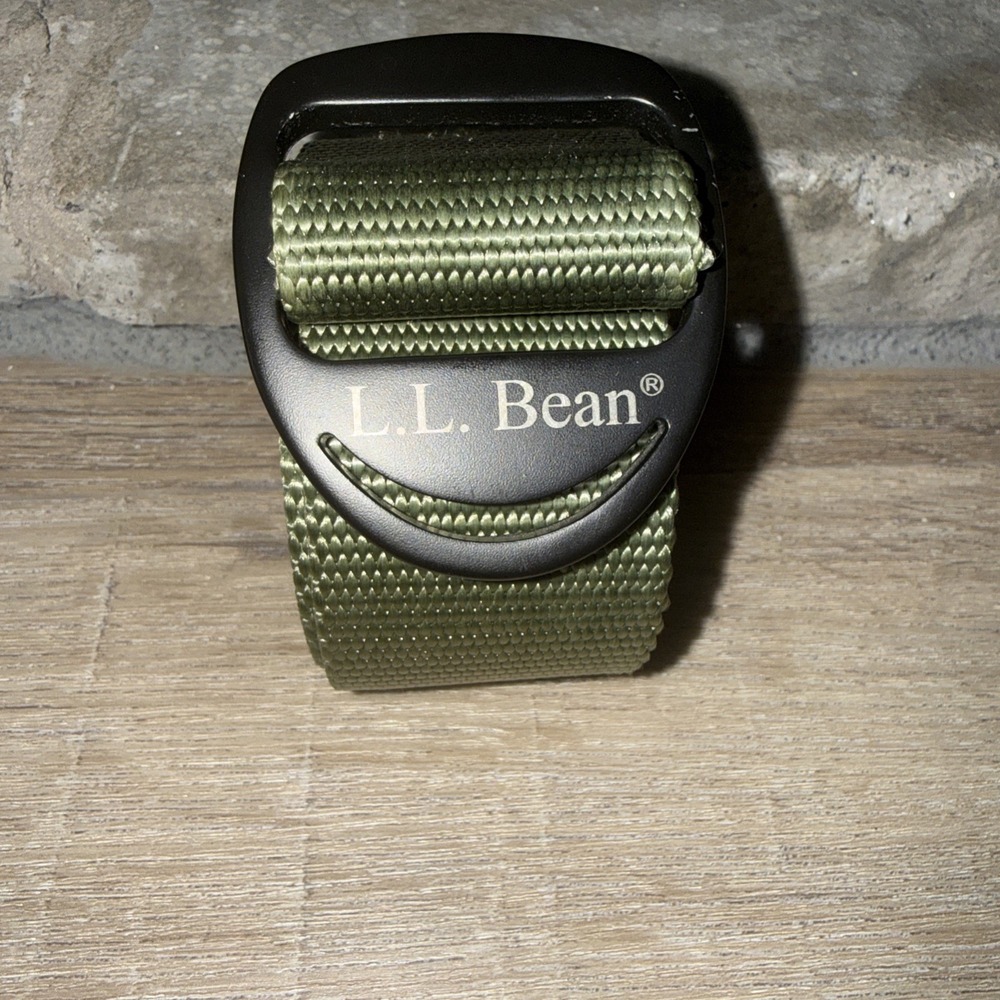 Men's L.L. Bean Nylon Webbing D-Ring Tactical Utility Belt Army Green 43"